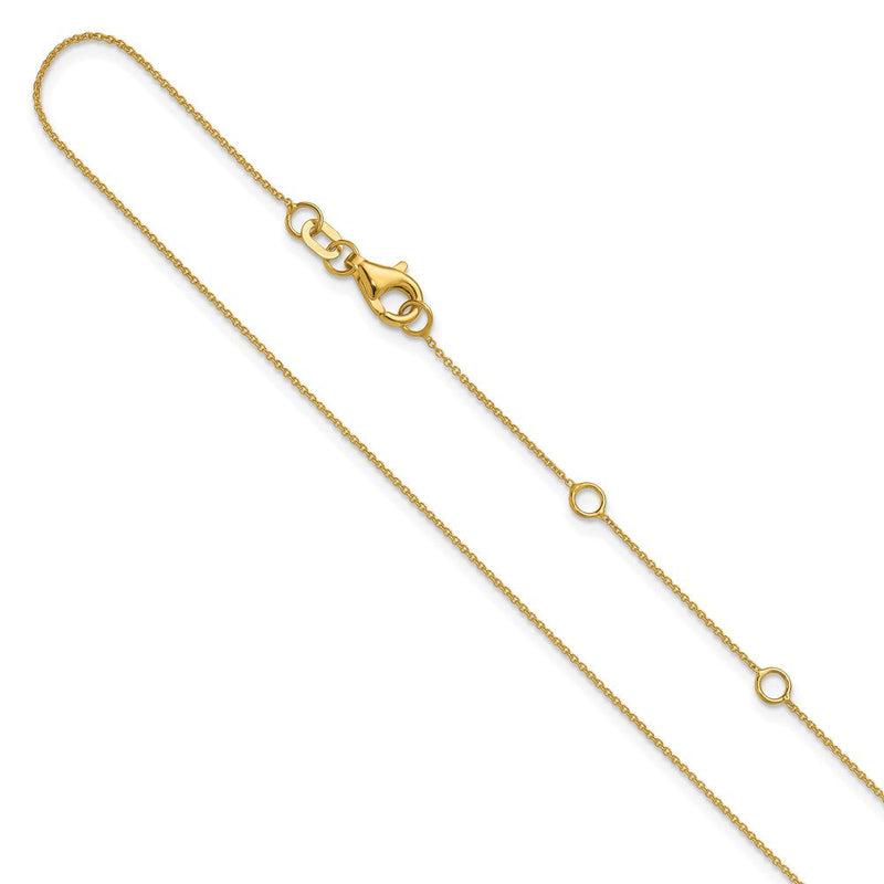 2 Zoll 14K Gelbgold.8mm Rund Ankerkette 1 Zoll+1 Zoll Verstellbar Halskette