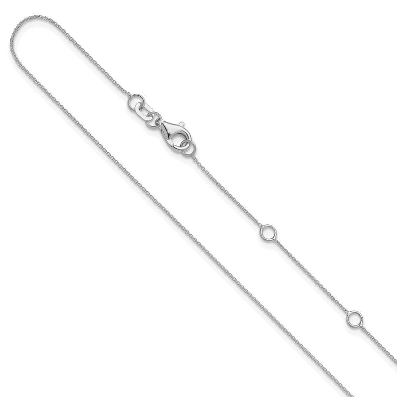 18 Zoll 14K Weißgold.8mm Rund Ankerkette 1 Zoll+1 Zoll Verstellbar Halskette