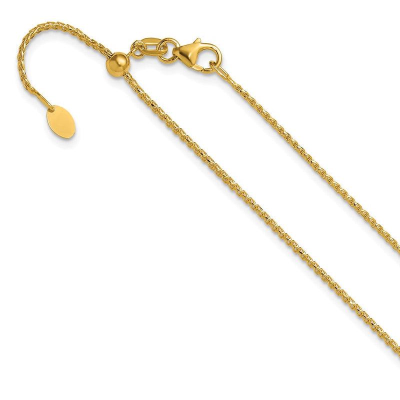 22 Zoll 14K Gelbgold Verstellbar 1.15mm Diamantiert Offen Franco Halskette