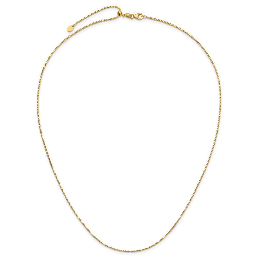 14K Gelbgold Verstellbar 1.1mm Franco Halskette