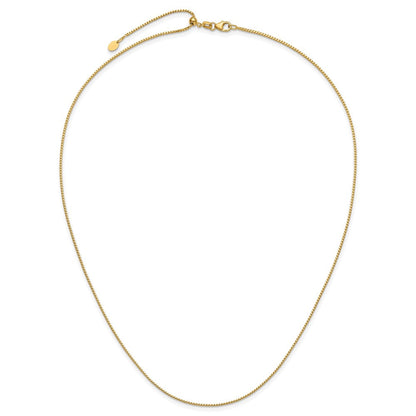 14K Gelbgold Verstellbar 1.1mm Franco Halskette