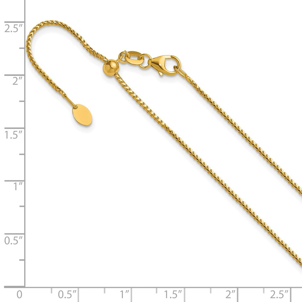 14K Gelbgold Verstellbar 1.1mm Franco Halskette