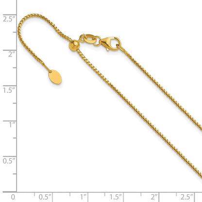 14K Gelbgold Verstellbar 1.1mm Franco Halskette