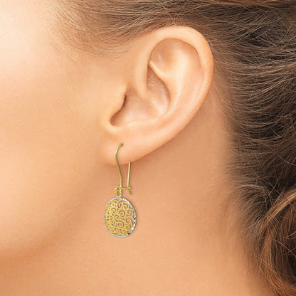 14K Bicolor Gold Ohrhänger mit Filigran-Design