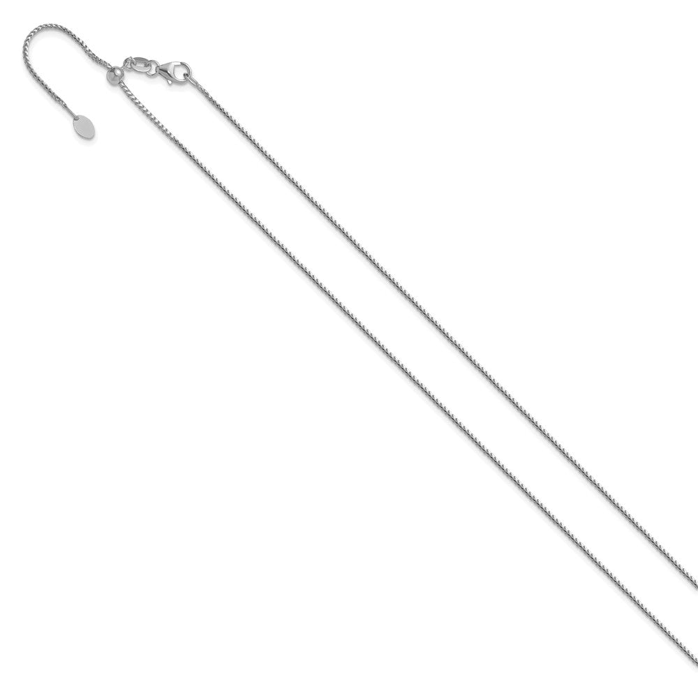 14K Weißgold Verstellbar 1.1mm Franco Halskette