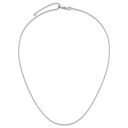 14K Weißgold Verstellbar 1.1mm Franco Halskette