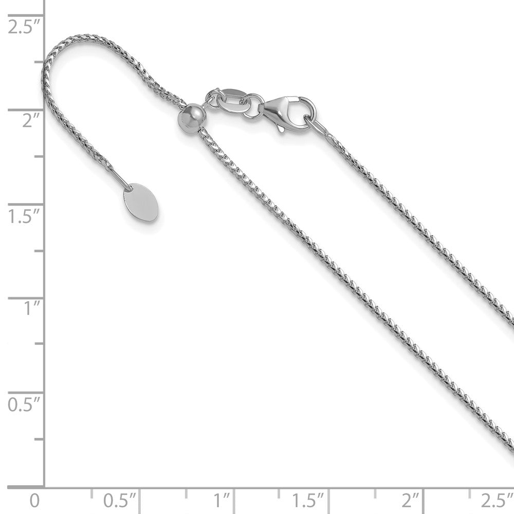 14K Weißgold Verstellbar 1.1mm Franco Halskette