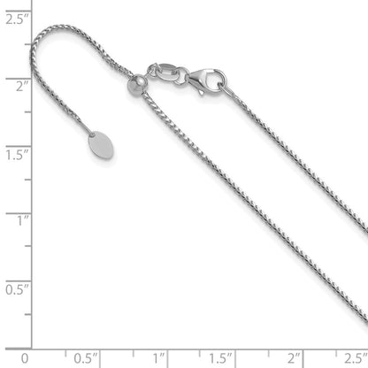 14K Weißgold Verstellbar 1.1mm Franco Halskette