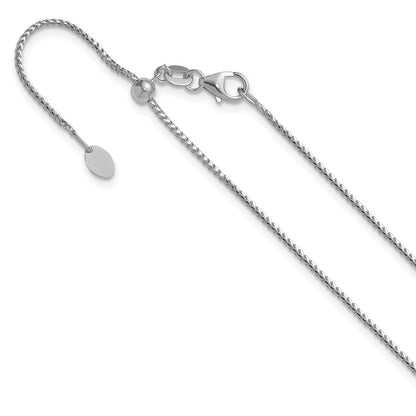 14K Weißgold Verstellbar 1.1mm Franco Halskette