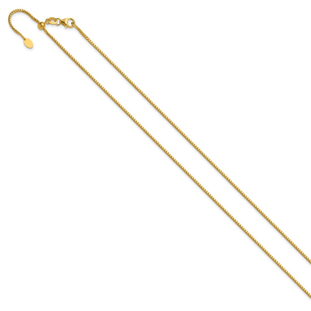 14K Gelbgold Verstellbar 1.25mm Franco Halskette