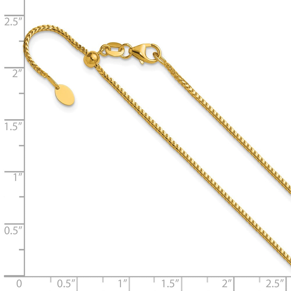 14K Gelbgold Verstellbar 1.25mm Franco Halskette