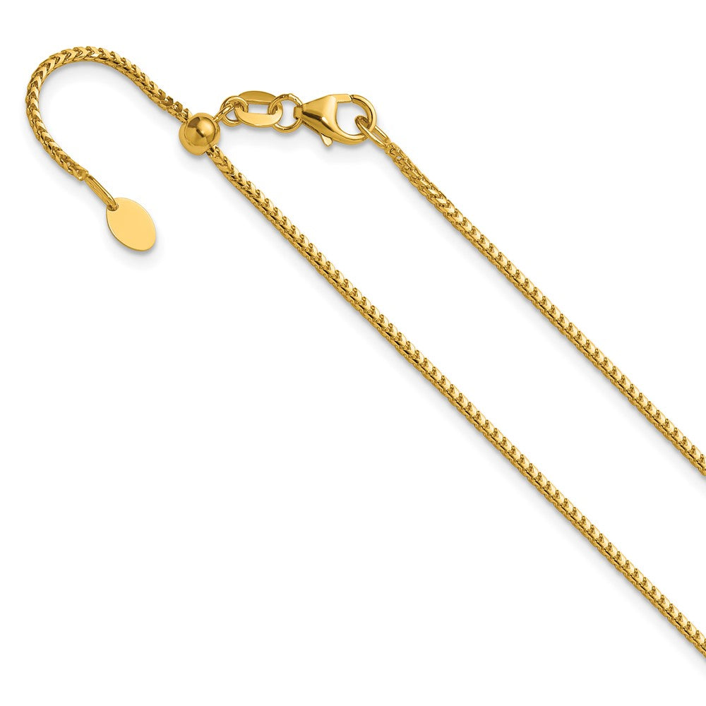 14K Gelbgold Verstellbar 1.25mm Franco Halskette