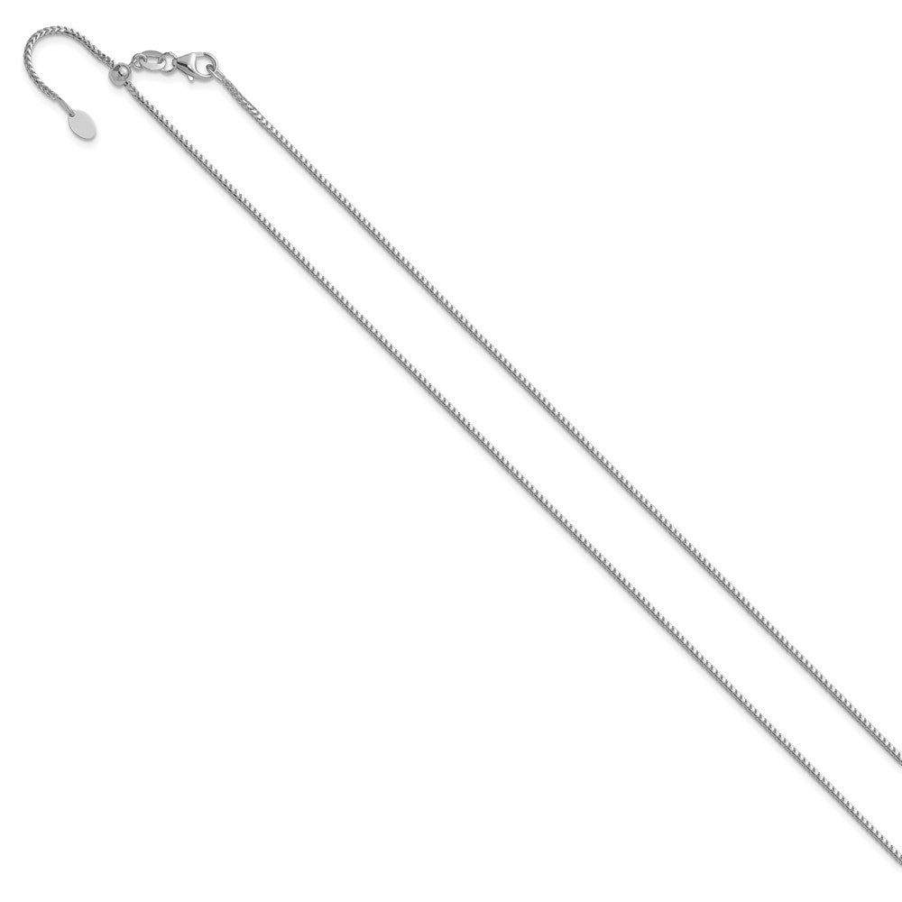 14K Weißgold Verstellbar 1.25mm Franco Halskette