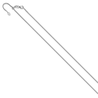 14K Weißgold Verstellbar 1.25mm Franco Halskette