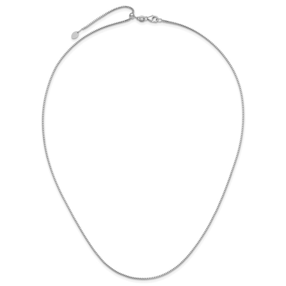 14K Weißgold Verstellbar 1.25mm Franco Halskette