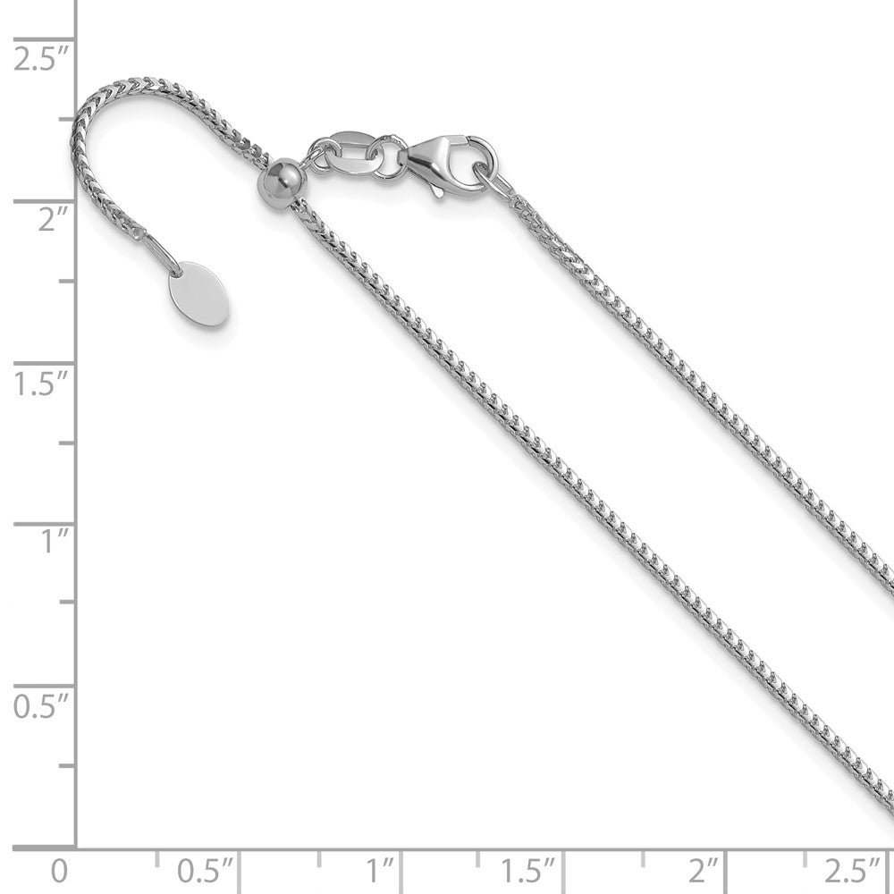 14K Weißgold Verstellbar 1.25mm Franco Halskette
