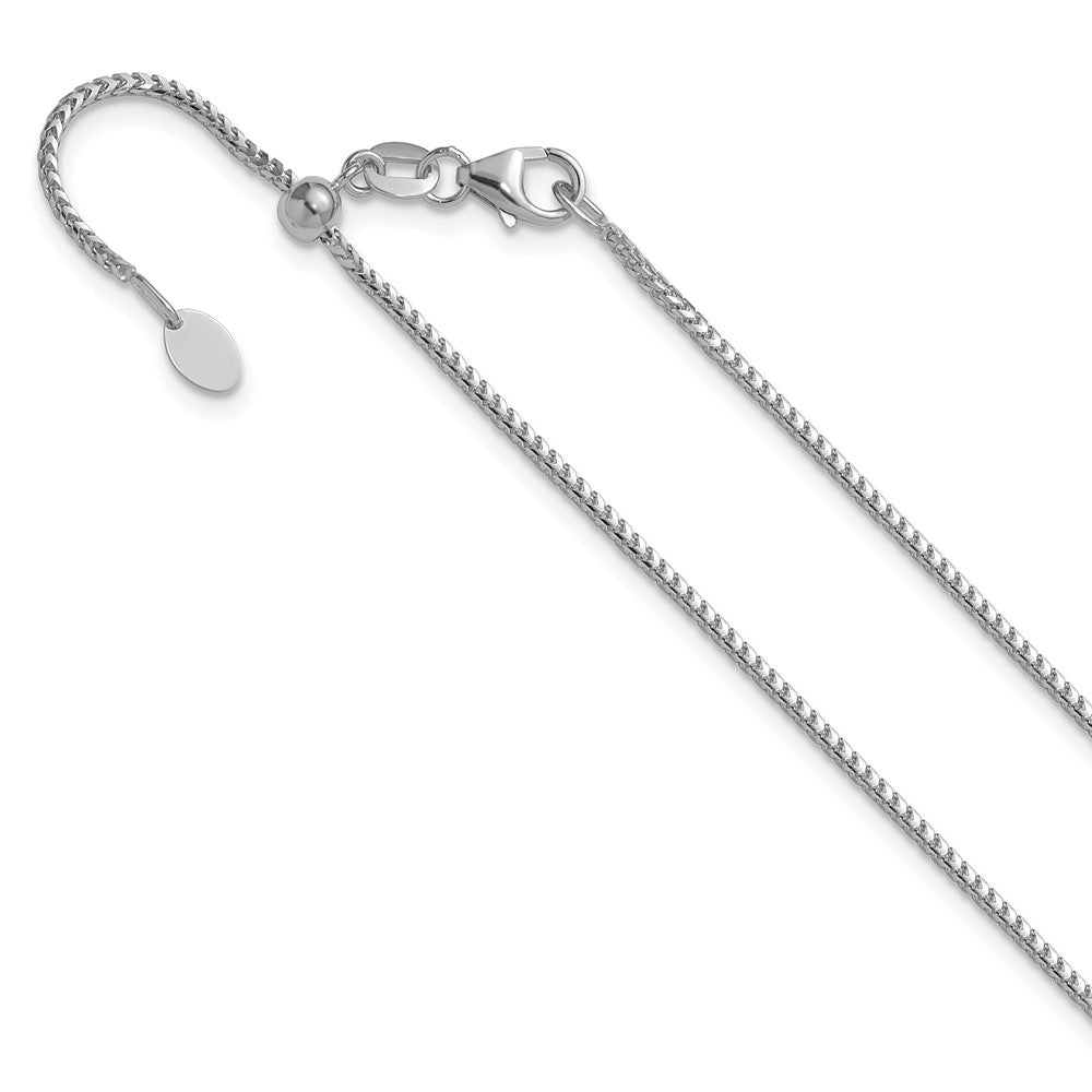14K Weißgold Verstellbar 1.25mm Franco Halskette
