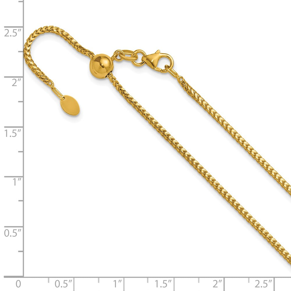 14K Gelbgold Verstellbar 1.5mm Franco Halskette
