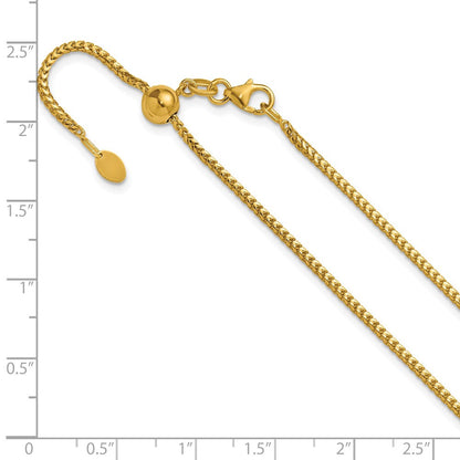 14K Gelbgold Verstellbar 1.5mm Franco Halskette