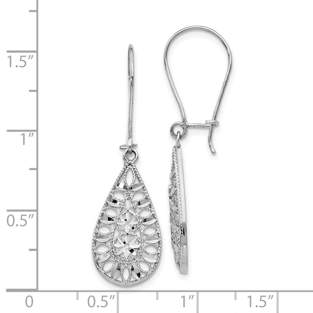 14K Weißgold Ohrhänger, diamantiert