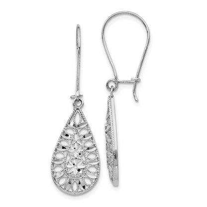 14K Weißgold Ohrhänger, diamantiert