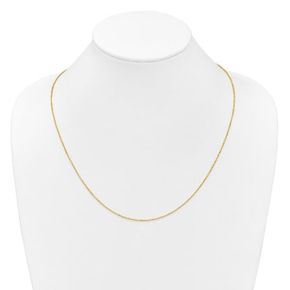 22 Zoll 14K Gelbgold Verstellbar 1.4mm Diamantiert Ankerkette Halskette