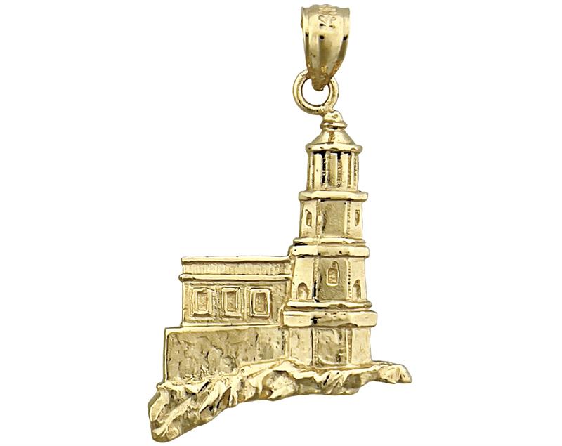 14K Gold Split-Rock-Minnesota-Leuchtturm-Anhänger