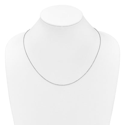 22 Zoll 14K Weißgold Verstellbar 1.4mm Diamantiert Ankerkette Halskette