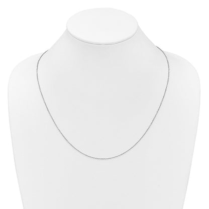 22 Zoll 14K Weißgold Verstellbar 1.4mm Diamantiert Ankerkette Halskette