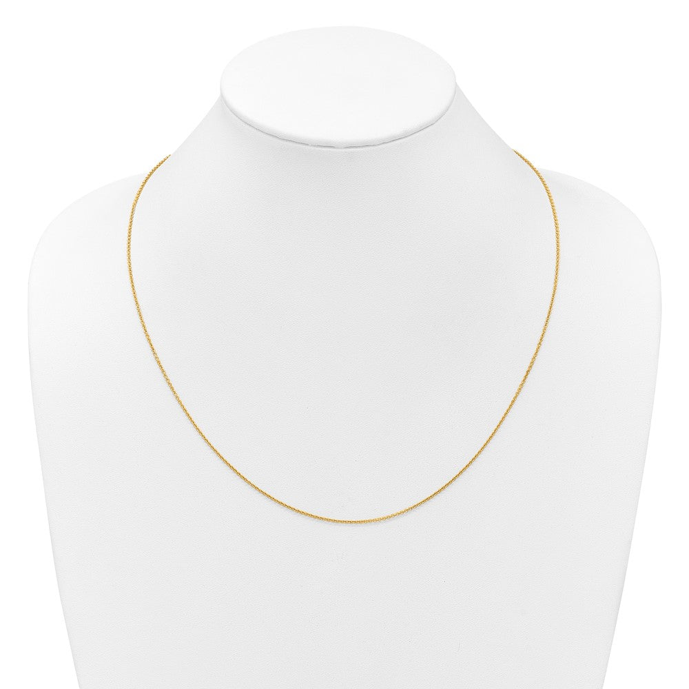 22 Zoll 14K Gelbgold Verstellbar 1.4mm Rund Ankerkette Halskette
