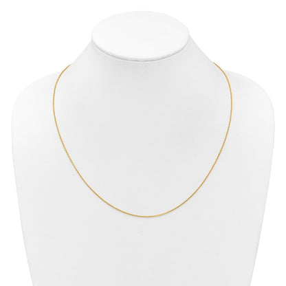 22 Zoll 14K Gelbgold Verstellbar 1.4mm Rund Ankerkette Halskette