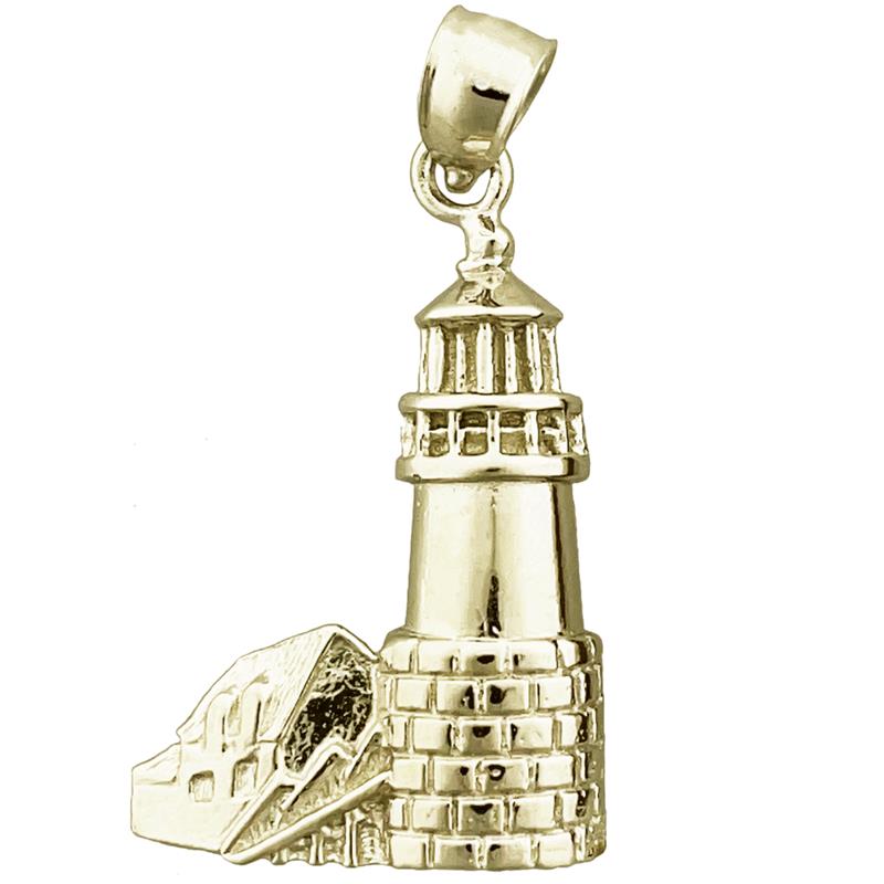 Marshall Point Maine Leuchtturm-Anhänger aus 14K Gold