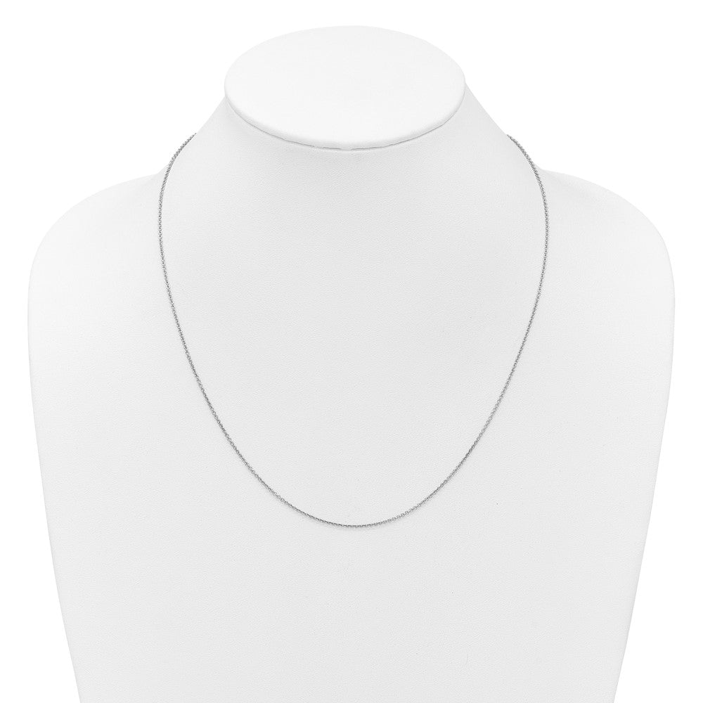 22 Zoll 14K Weißgold Verstellbar 1.4mm Rund Ankerkette Halskette