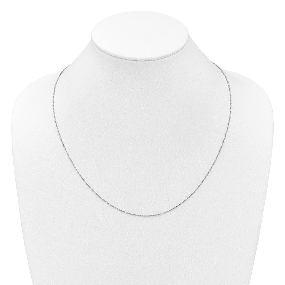 22 Zoll 14K Weißgold Verstellbar 1.4mm Rund Ankerkette Halskette