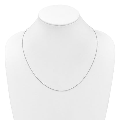 22 Zoll 14K Weißgold Verstellbar 1.4mm Rund Ankerkette Halskette