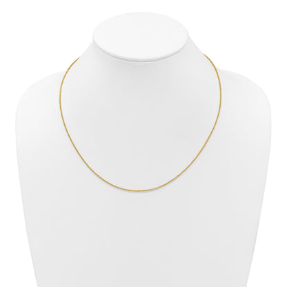 22 Zoll 14K Gelbgold Verstellbar 1.65mm Rund Ankerkette Halskette