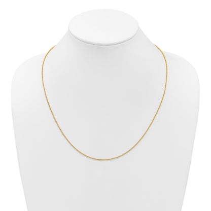 22 Zoll 14K Gelbgold Verstellbar 1.65mm Rund Ankerkette Halskette