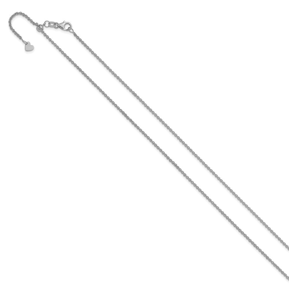 22 Zoll 14K Weißgold Verstellbar 1.65mm Rund Ankerkette Halskette
