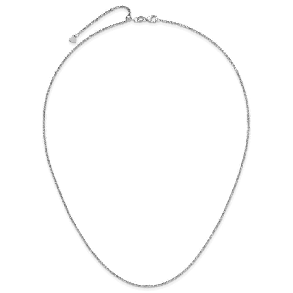 22 Zoll 14K Weißgold Verstellbar 1.65mm Rund Ankerkette Halskette