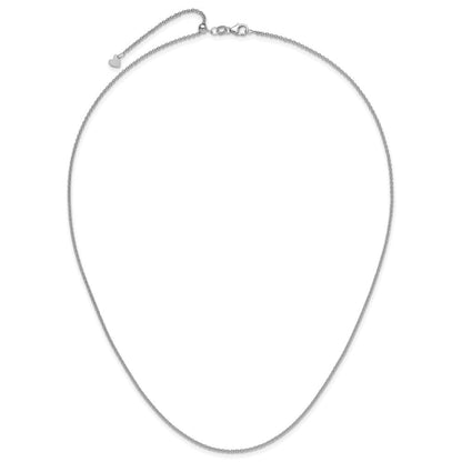 22 Zoll 14K Weißgold Verstellbar 1.65mm Rund Ankerkette Halskette