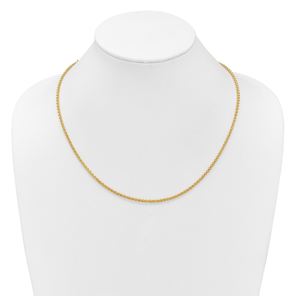 14K Gelbgold Verstellbar 2.5mm Halbmassiv Ährenkette Halskette