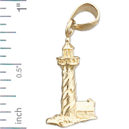 14K Gold 3D-Leuchtturm-Charm