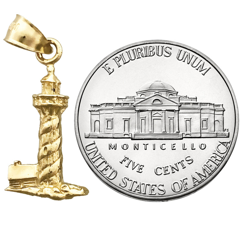14K Gold 3D-Leuchtturm-Charm