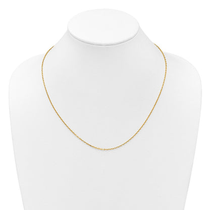 14K Gelbgold Verstellbar 1.65mm Halbmassiv Diamantiert Ankerkette Halskette