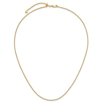 14K Gelbgold Verstellbar 1.65mm Halbmassiv Diamantiert Ankerkette Halskette