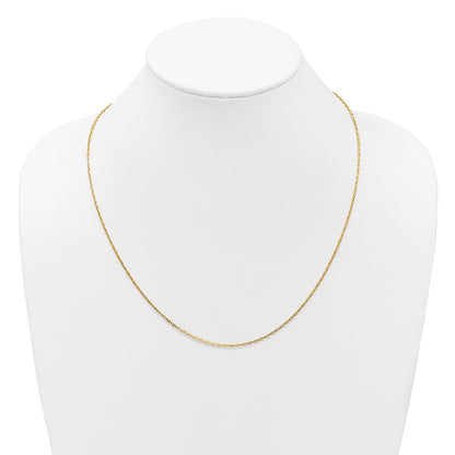 14K Gelbgold Verstellbar 1.65mm Halbmassiv Diamantiert Ankerkette Halskette