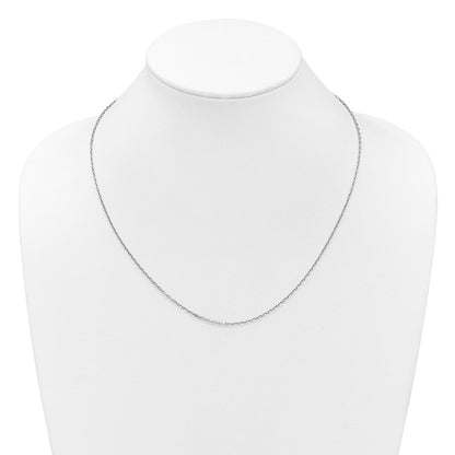 14K Weißgold Verstellbar 1.65mm Halbmassiv Diamantiert Ankerkette Halskette