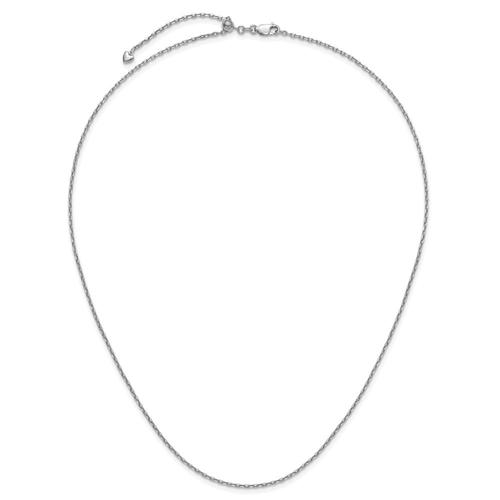 14K Weißgold Verstellbar 1.65mm Halbmassiv Diamantiert Ankerkette Halskette