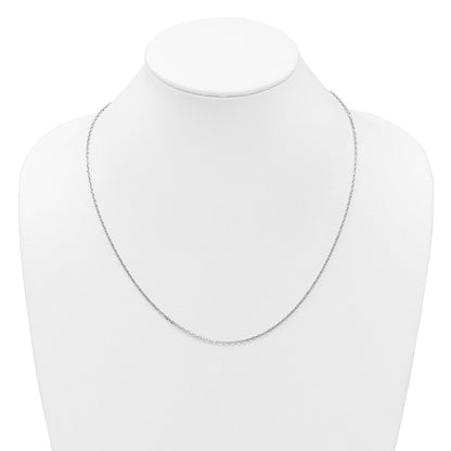 14K Weißgold Verstellbar 1.65mm Halbmassiv Diamantiert Ankerkette Halskette