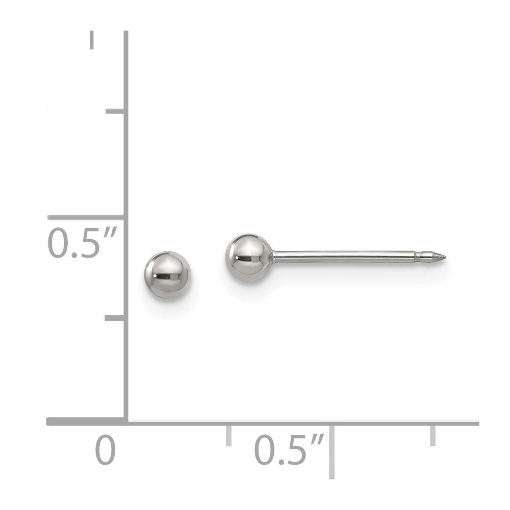 Edelstahl Inverness Poliert 3mm Kugel Ohrstecker